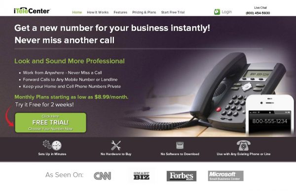 Get toll free 1-800 numbers with iTeleCenter, and boost your image with customers. Great for small businesses. Try Free For 2 Weeks Now!